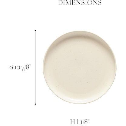 Ceramic Stoneware 12-Piece Place Setting Service for 4 - Pacifica Collection, Seed grey | Microwave & Dishwasher Safe Dinnerwar