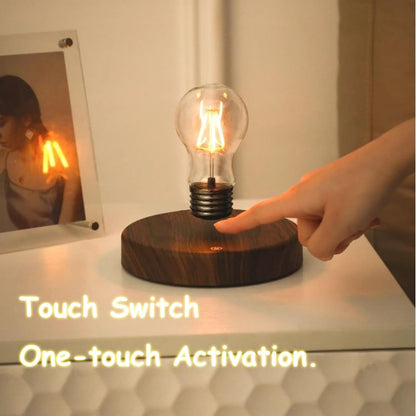 Levitating Moon Magnetic Floating Night Light, 3 Colors Temperature, Creative Table 3D LED Lamp with Wooden Base for Gift Office