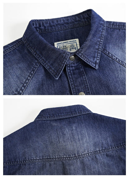 High Quality Men's Denim Shirt Long Sleeve Oversized Pure Cotton Overshirt Solid Casual Shirts Men Clothing  4XL A2F6522