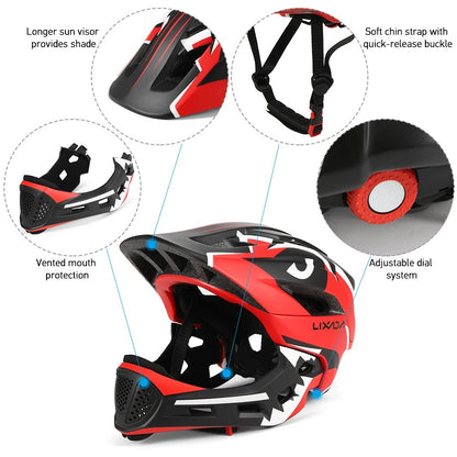 Capacete de bicicleta Lixada infantil destacável de rosto inteiro Capacete infantil esportivo para ciclismo mtb motocicleta skate patins