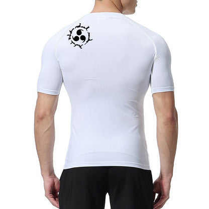 Graphic Compression Shirts for Men Athletic Quick Dry Rash Guard Stretchy Baselayers Undershirts Gym Workout Running Tshirt Tops