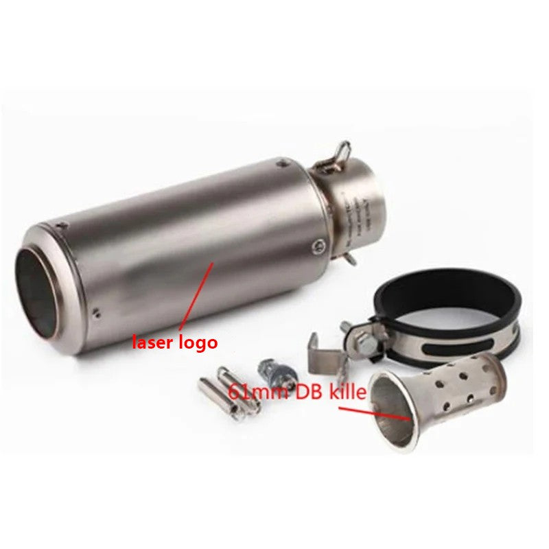 motorcycle exhaust inox muffler carbon fiber exhaust Universal 51/60mm with DB Killer for z900 R3 R25 MT07 MT09 R1 Z400 Z650