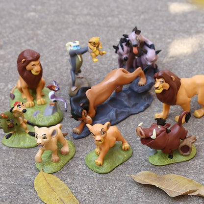Novo Anime Disney O Rei Leão Simba Nala Timão Modelo de Bonecos de Ação Figuras de Anime Presente de Natal para Crianças 4.5-8.5CM 9 Pcs/conjunto