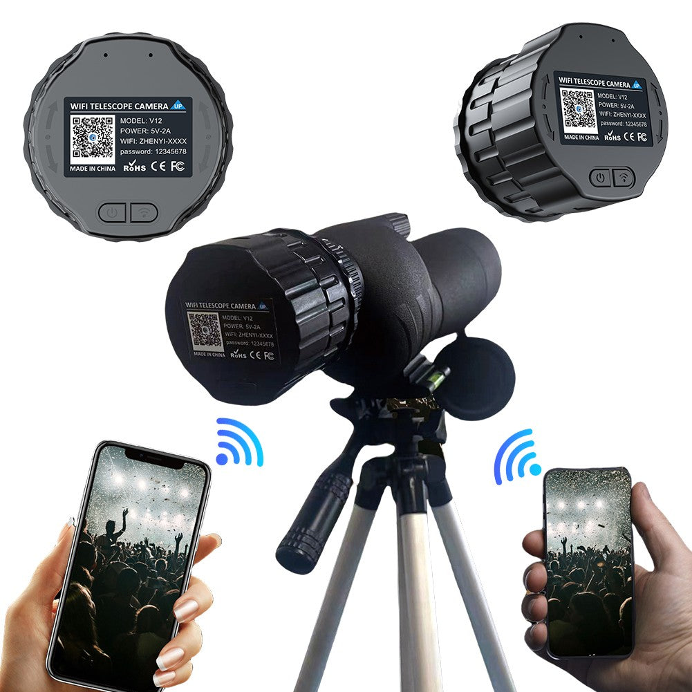 Câmera Ocular de Telescópio WiFi 4MP para Telescópios de 25mm-50mm Câmera Ocular Eletrônica Câmera de Telescópio Portátil para Observação de Aves