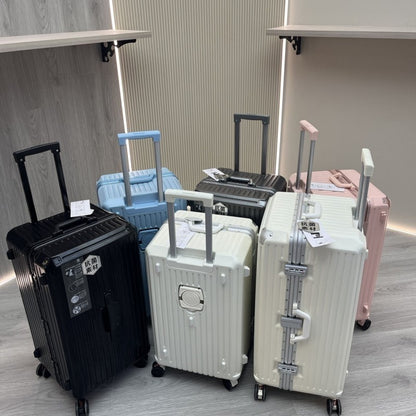 Mala de Viagem Nova com Estrutura de Alumínio, Suporte para Copo, Material PC, Mala de Cabine com Rodas, Grande Capacidade