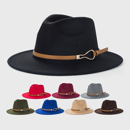 Fashion Wool Fedora Hat For Women Men Spring Autumn Church Jazz Cap Viking British Flat Brim Felt Hats Outdoor Visors Fedoras ??