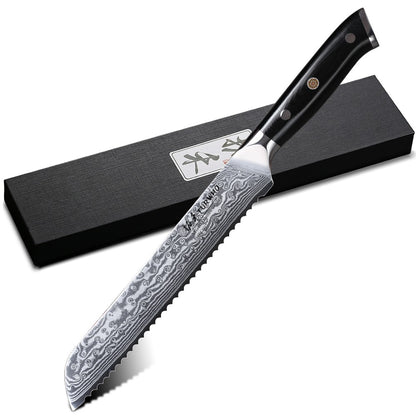 TURWHO Chef Knife 1-5 PCS Kitchen Knives Set 67 Layer Damascus Steel Japanese Nakiri Santoku Cleaver Slicing Bread Utility Knife