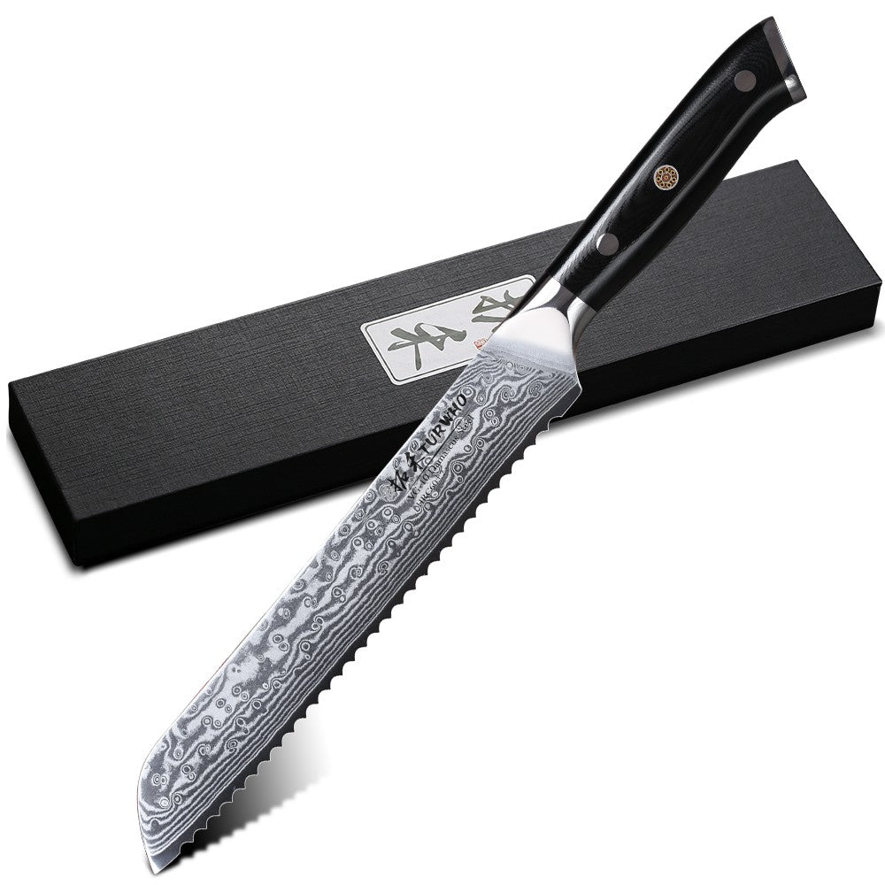 TURWHO Chef Knife 1-5 PCS Kitchen Knives Set 67 Layer Damascus Steel Japanese Nakiri Santoku Cleaver Slicing Bread Utility Knife