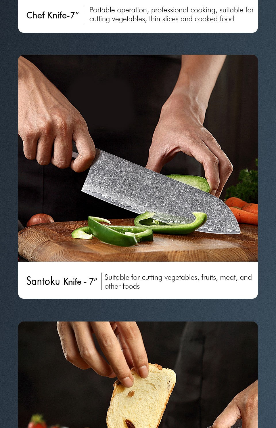 TURWHO Hand Forged Japanese Kitchen Knives Damascus Chef Knife High Carbon VG10 Steel Santoku Nakiri Bread Utility Handmad Knife
