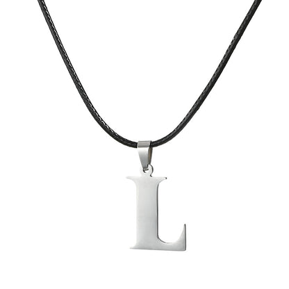 Novo Colar Inicial de A-Z Alfabeto em Aço Inoxidável 26 Letras Inglesas Colar Para Homens Mulheres Presentes de Joias Personalizadas