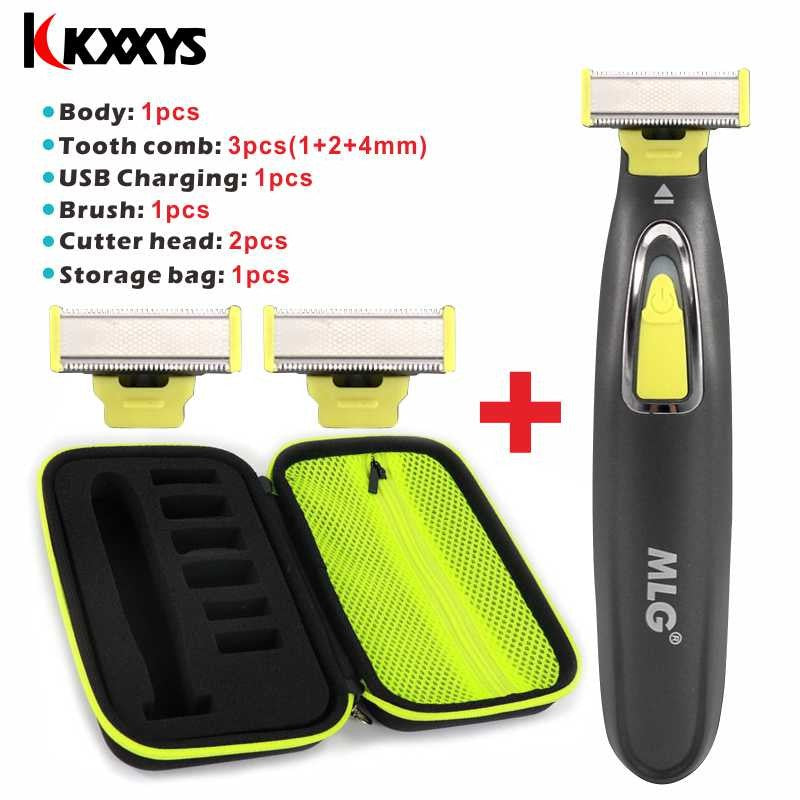 MLG USB Rechargeable Waterproof Washable Rechargeable Electric Shaver Beard Razor Body Trimmer Men Shaving Machine Hair