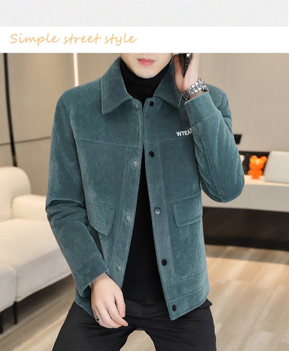 2022 Winter Wool Blends Jacket Plush Velvet and Short Thicken Trench Coat Casual Business Woolen Overcoat Social Men Clothing