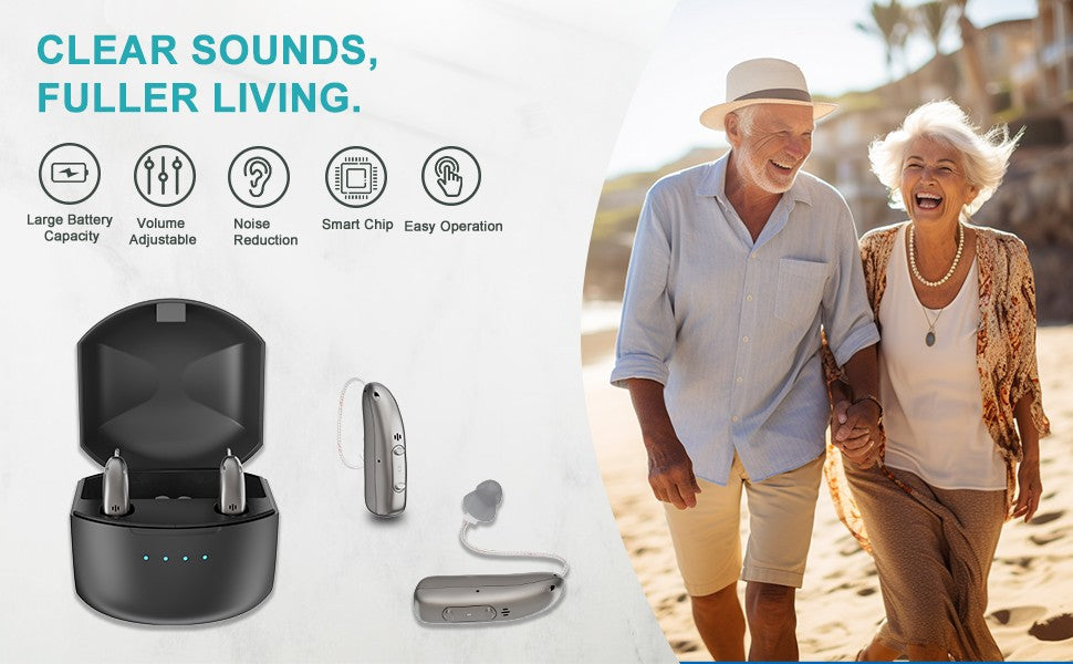 Rechargeable Digital BTE Hearing Aid Adjustable Volume Deaf Mini Sound Amplifier Portable Elderly Hearing Amplifier