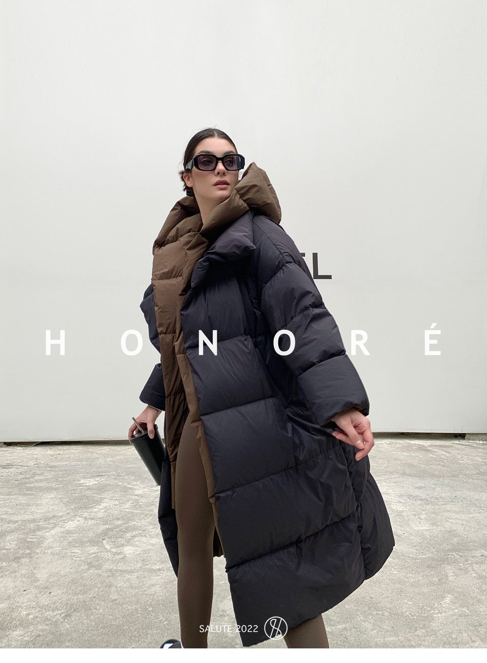 Janveny Fluffy White Duck Down Jacket Women Winter Thickness Warm Long Puffer Coat Hooded Female Fashion Fake Two-piece Parkas