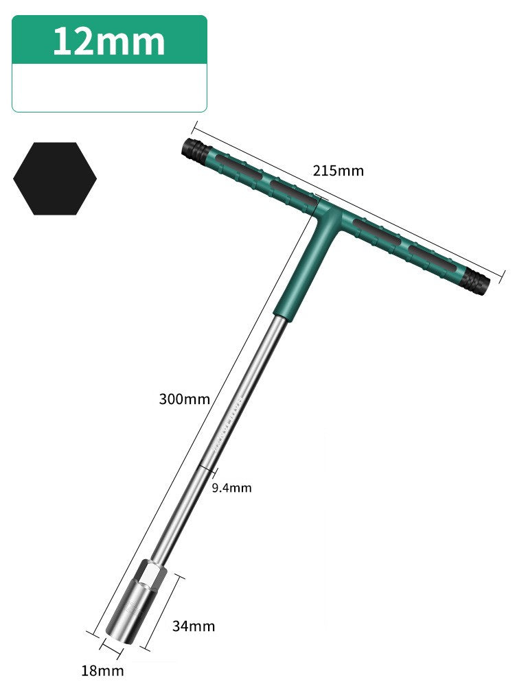 Chave de Torque de Soquete T de 6 a 19 mm Cabo de Borracha Chave Hexagonal Conjunto de Soquetes de Reparo para Mecânica Ferramenta de Oficina Mecânica Automotiva Ferramentas Manuais