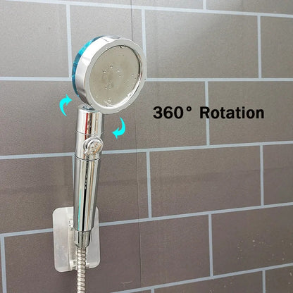 Filtered Turbo Propeller Bathroom Shower Head High Pressure Water Saving Stop Button Showerhead Water Pressure Adjustable Shower