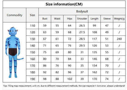 2026 Halloween Cosplay Avatar Costume Fire and Ashes Avatar3 Cosplay Hero One Piece Tight Fitting Clothing Na'vii Jumpsuit