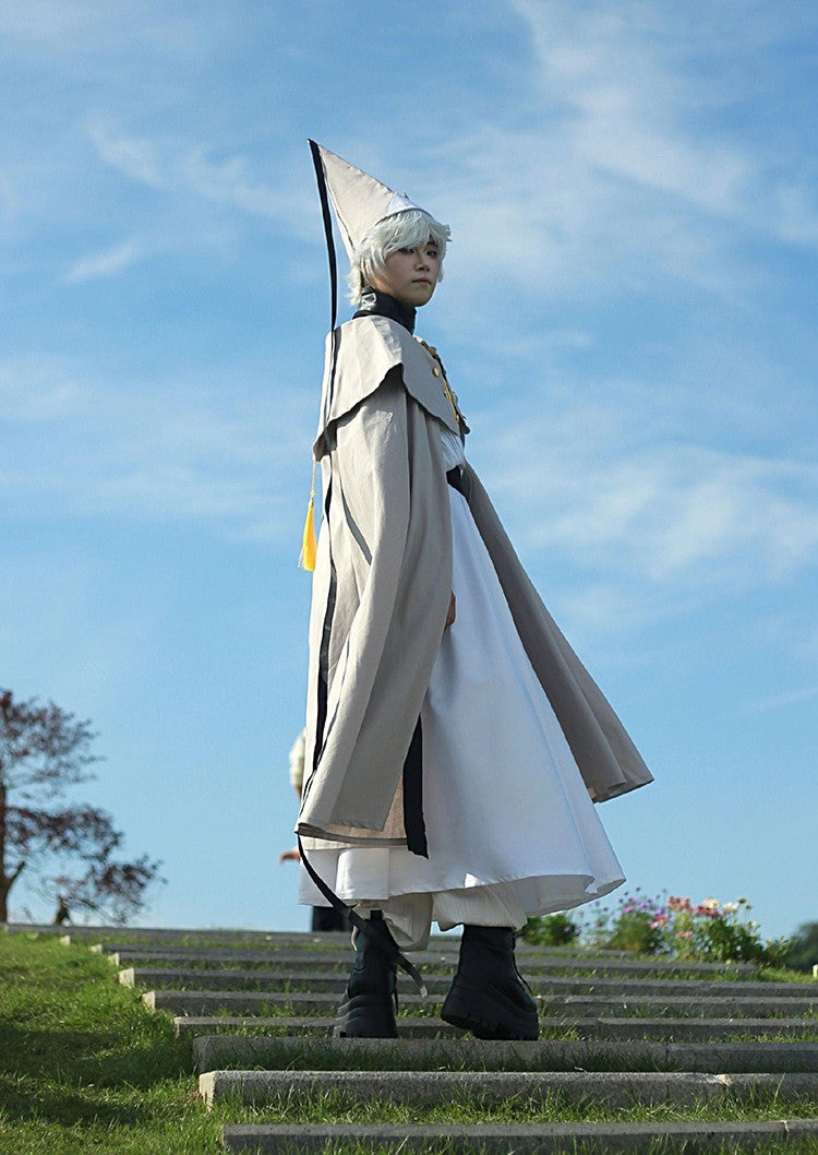 Anime Witch Hat Atelier Cosplay Costume Magician Qifrey Robe Cloak Belt Pointed Hat Wig Set Party Masquerade Carnival Adult Suit