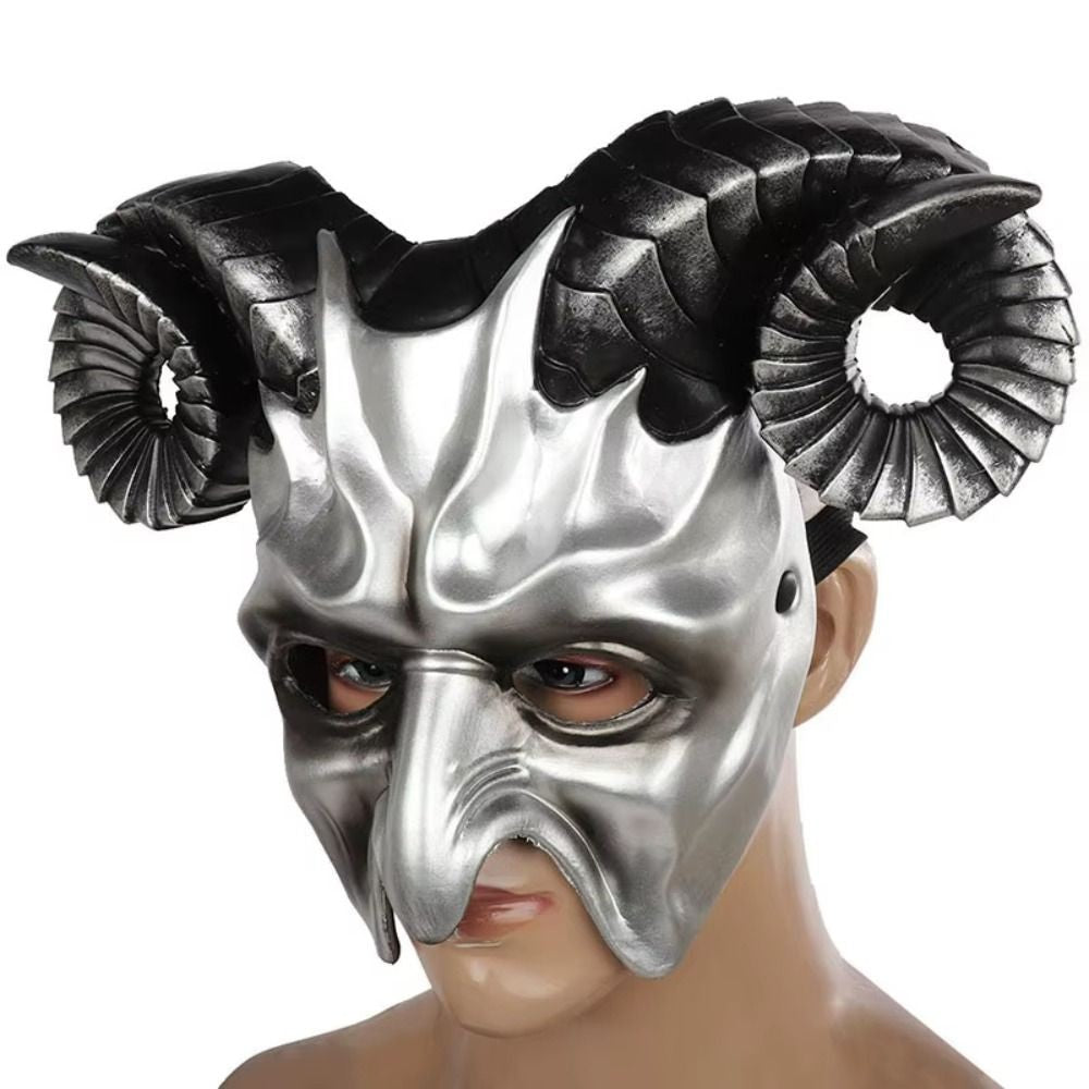 High Quality 3D Halloween Mask Horrible Durable Ox Horn Mask Realistic Cosplay Masquerade Decoration