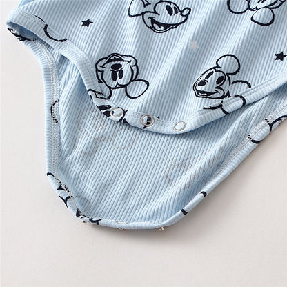 2Pcs Baby Mickey Minnie Clothes Suits Spring Autumn Cotton Long Sleeved Romper + Pant Newborn Boy Girl Clothing