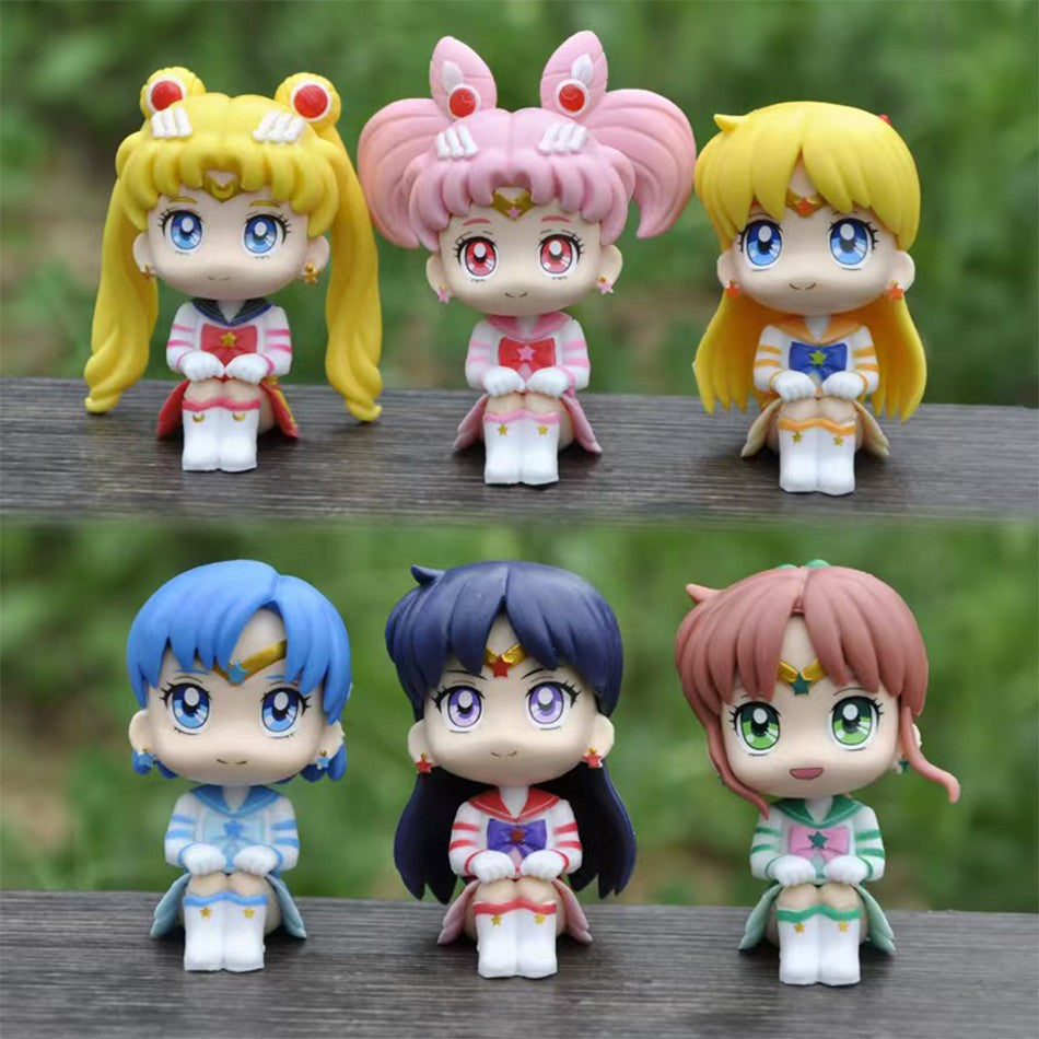 7cm Boneco de Anime de Sailor Moon Tsukino Usagi/Chibiusa/Kino Makoto Boneco de Ação Sailor Mars Júpiter Mercúrio Vênus Brinquedo Infantil