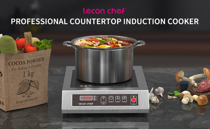 Leconchef Induction Cooktop Commercial Countertop Induction Cooker Electric Burner 10 Power&Temperature, Timer&Preset
