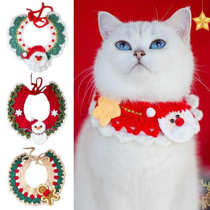 Roupa de Gato Fantasia Ano Novo 2026 Coleira de Cachorro Gato Natal Doce Lenço para Pet Gatinho Cachorrinho Roupa de Fantasia Festival da Primavera Fofa