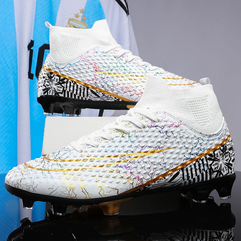 New Men Soccer Shoes Training Boys Outdoor Sport Football Boots Adult Long Spikes Non Slip Cleats Breathable Match Comfortable