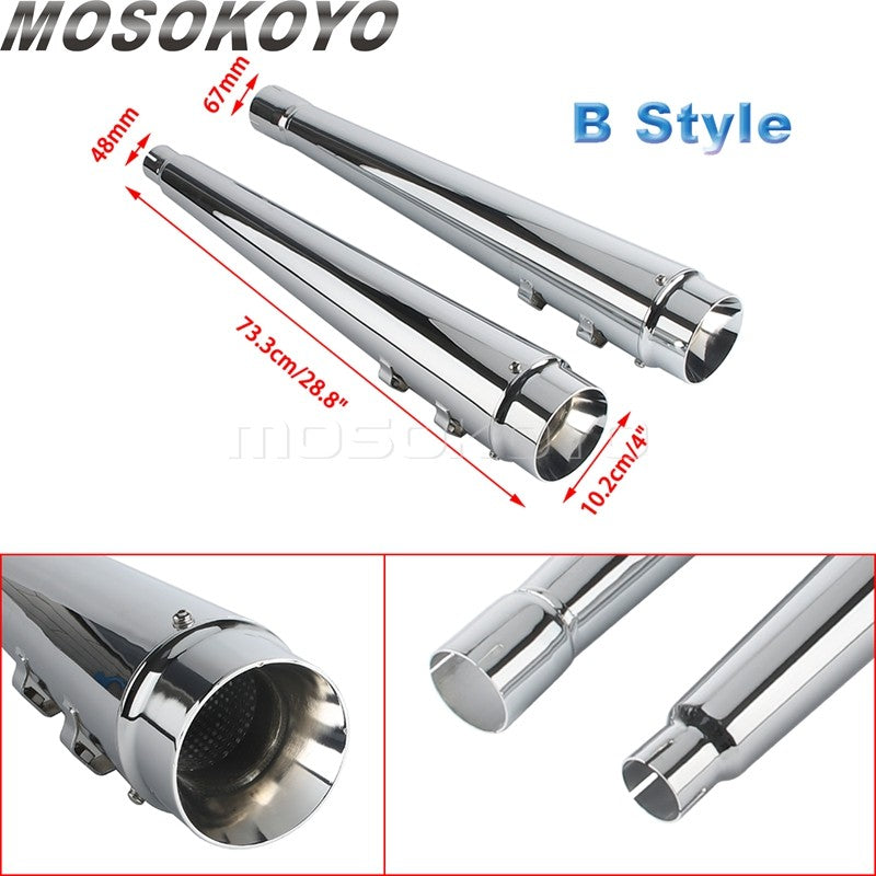 Motorcycle Tappered Slip-On Exhaust Pipe For Harley Touring Street Road Electra Glide Road King FLHR FLHX FLTRX FLHTK 2017-2023