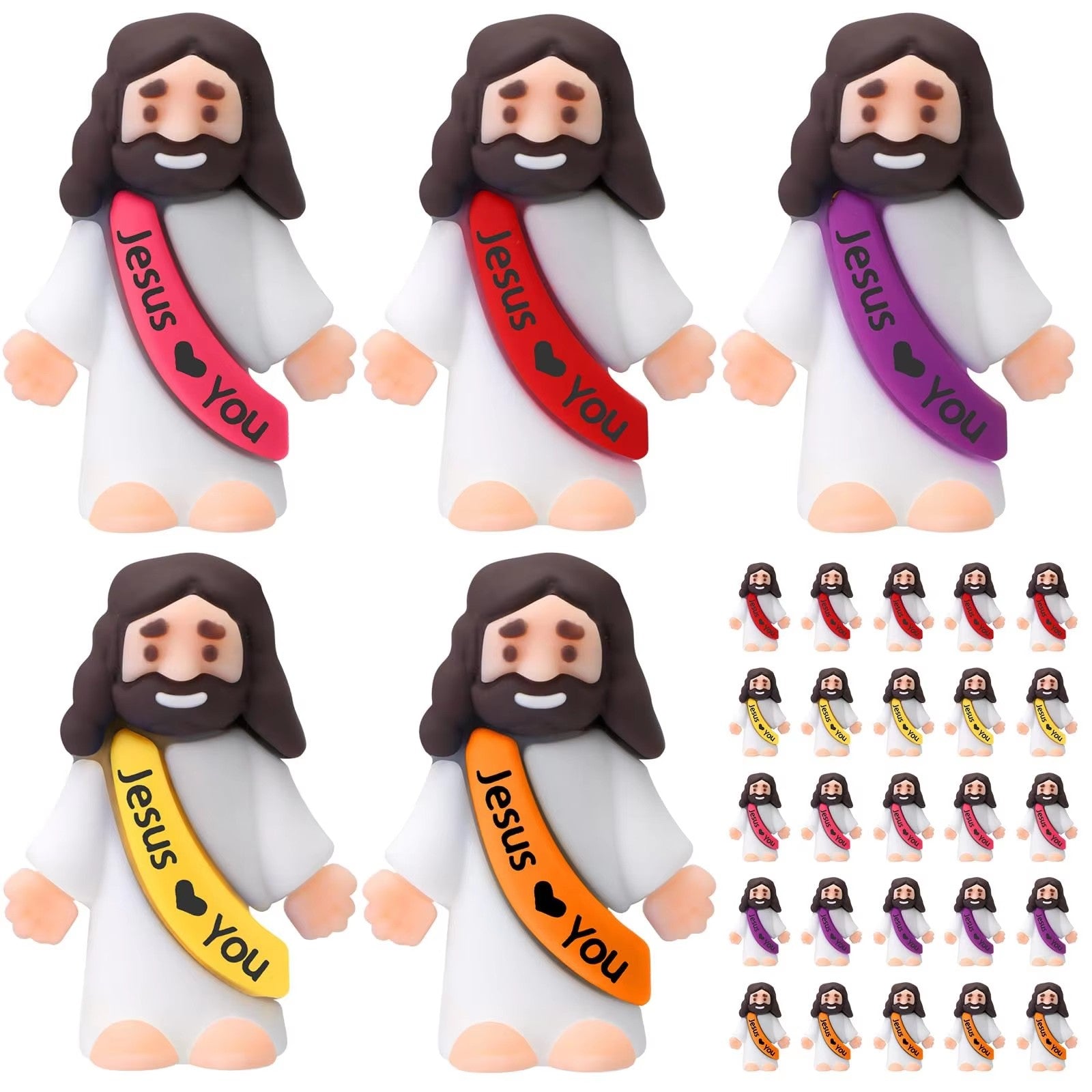 20-200PCS Little Jesus Figures Mini Jesus Figurines in Bulk Hide and Seek Religious Party Favor Sunday School Easter Egg Stuffer