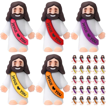 20-200PCS Little Jesus Figures Mini Jesus Figurines in Bulk Hide and Seek Religious Party Favor Sunday School Easter Egg Stuffer
