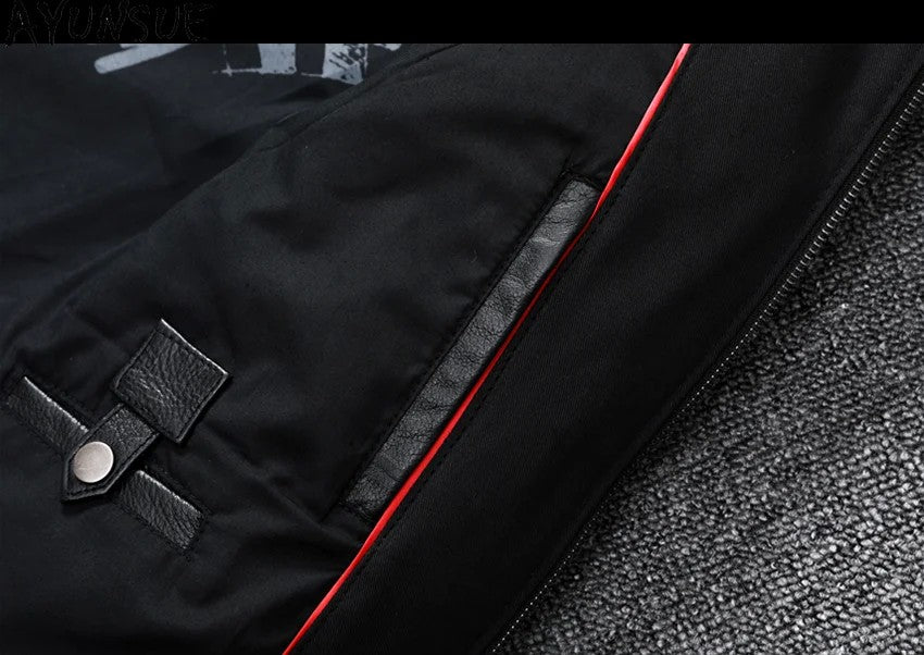 Mens Leather Jacket Autumn Men Clothing Handsome Motorcycle Jackets Two Colors Short Coats Kurtka M?ska Skórzana Slim