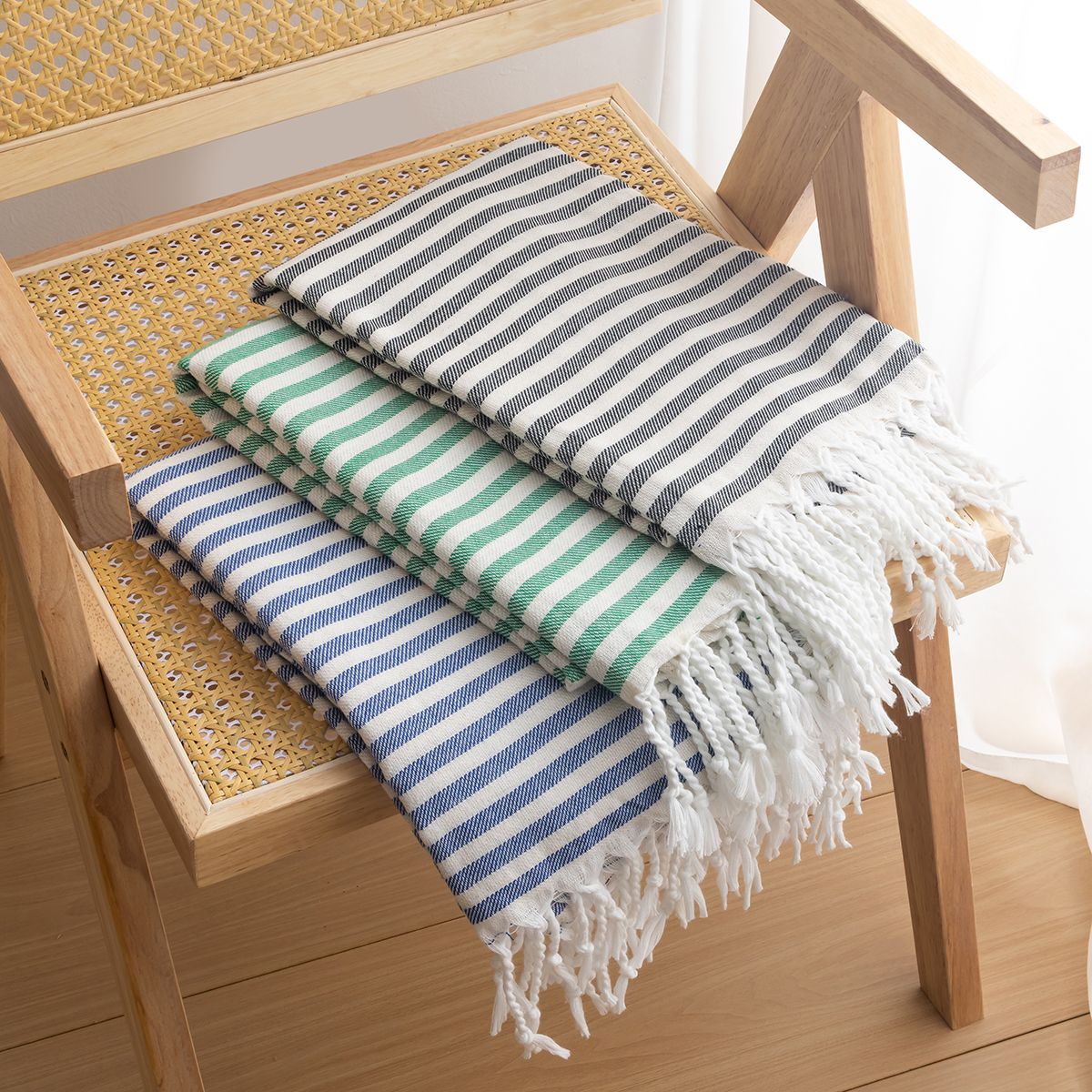 Cotton Turkish Striped Beach Towel 90*180CM Sauna Spa Gym Sport Fitness Fringed Bath Towel Kitchen Soft Absorbent Quick Drying