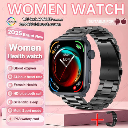 2025New NFC Smat Watch Women 1.85-inch Blood Pressure Heart Rate Bluetooth Call Female Health Smarwatches Ladies For Android IOS