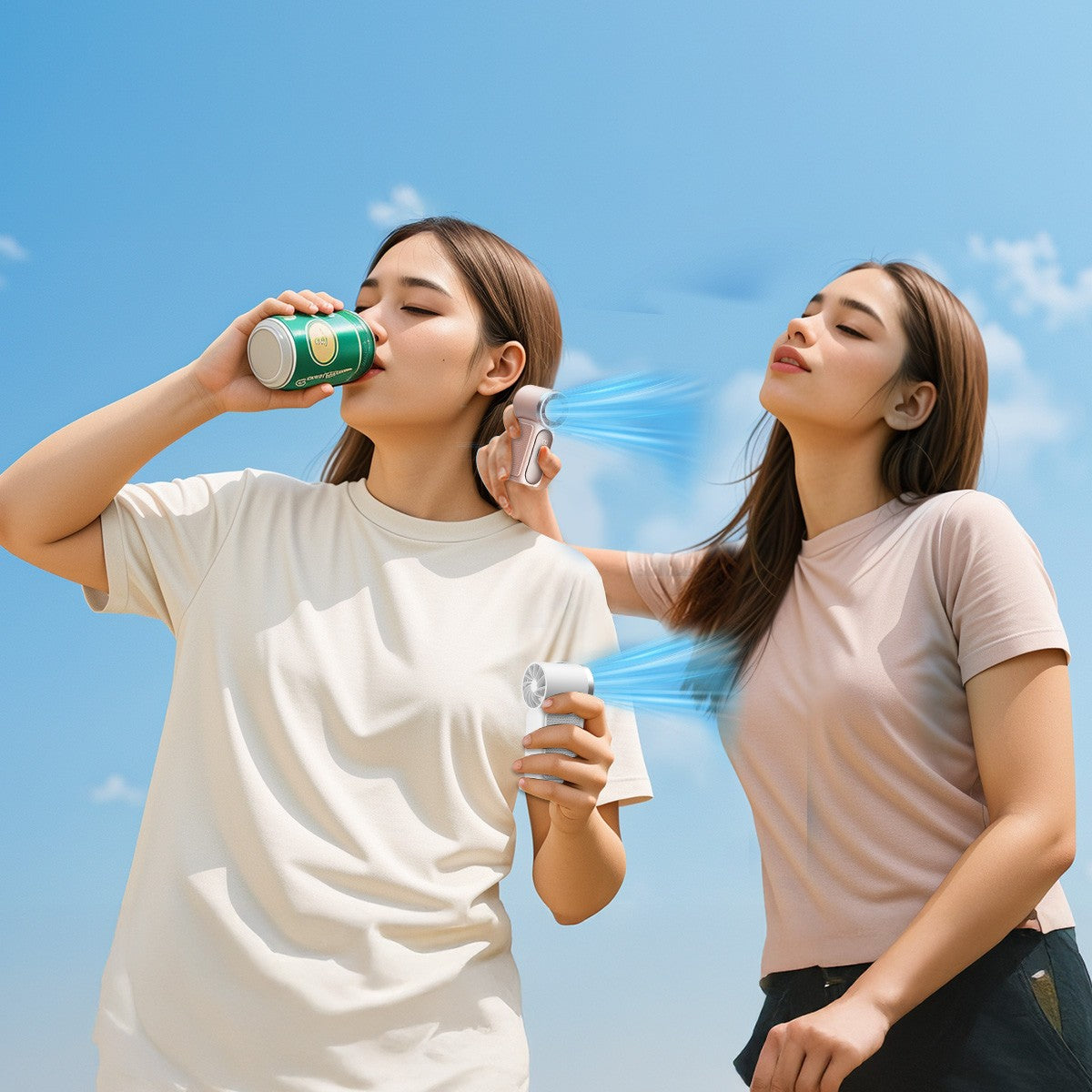 GAIATOP Mini Portable Fan Powerful Trubo Rechargeable Bladeless Fans Ultra-quiet Personal Hand Fan Small Pocket Hand-held Fan