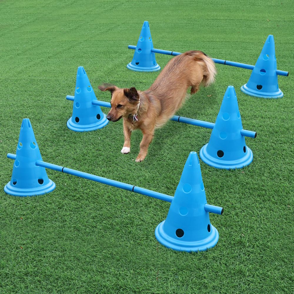 Produtos para Treinamento de Cães 3 Peças Duráveis para Correr, Pular e Apostar, Estacas para Esportes ao Ar Livre para Animais de Estimação, Poste Portátil para Agilidade de Animais de Estimação