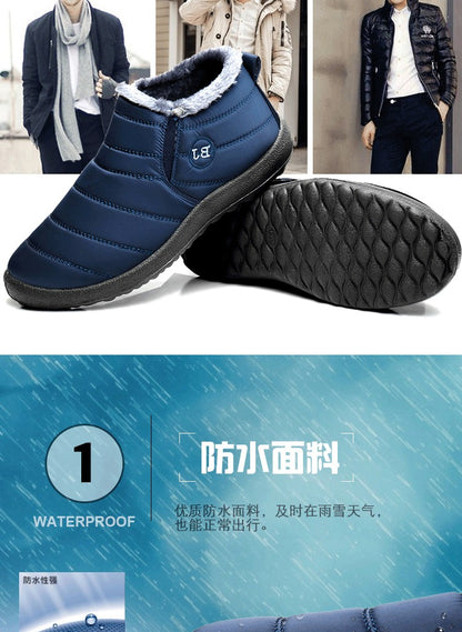 Botas Masculinas de Neve para Área Externa Sapatos Masculinos Botas de Inverno Masculinas Botas de Caminhada Cano Curto Botas Impermeáveis Masculinas Sapatos de Trabalho Calçados