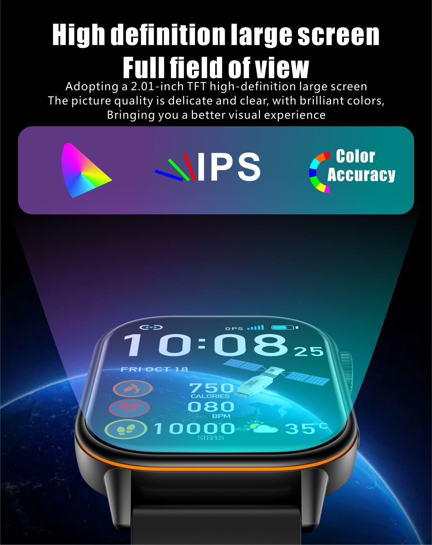 Smartwatch de Música Feminino 2025 Novo com Tela AMOLED HD de 2.01'' Moda, GPS de 6 Estrelas Embutido, Rastreador Impermeável e Chamada, Braceletes