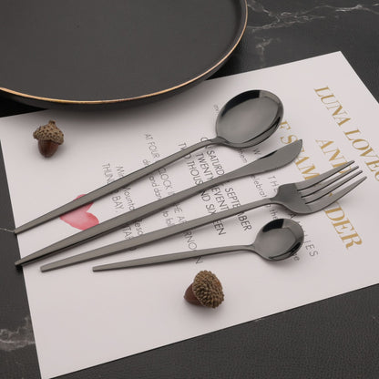 Conjunto de 6 Garfos de Jantar de Aço Inoxidável Polido Talheres Dourados Prateados Utensílios de Cozinha Ocidentais Garfos de Mesa para Restaurante