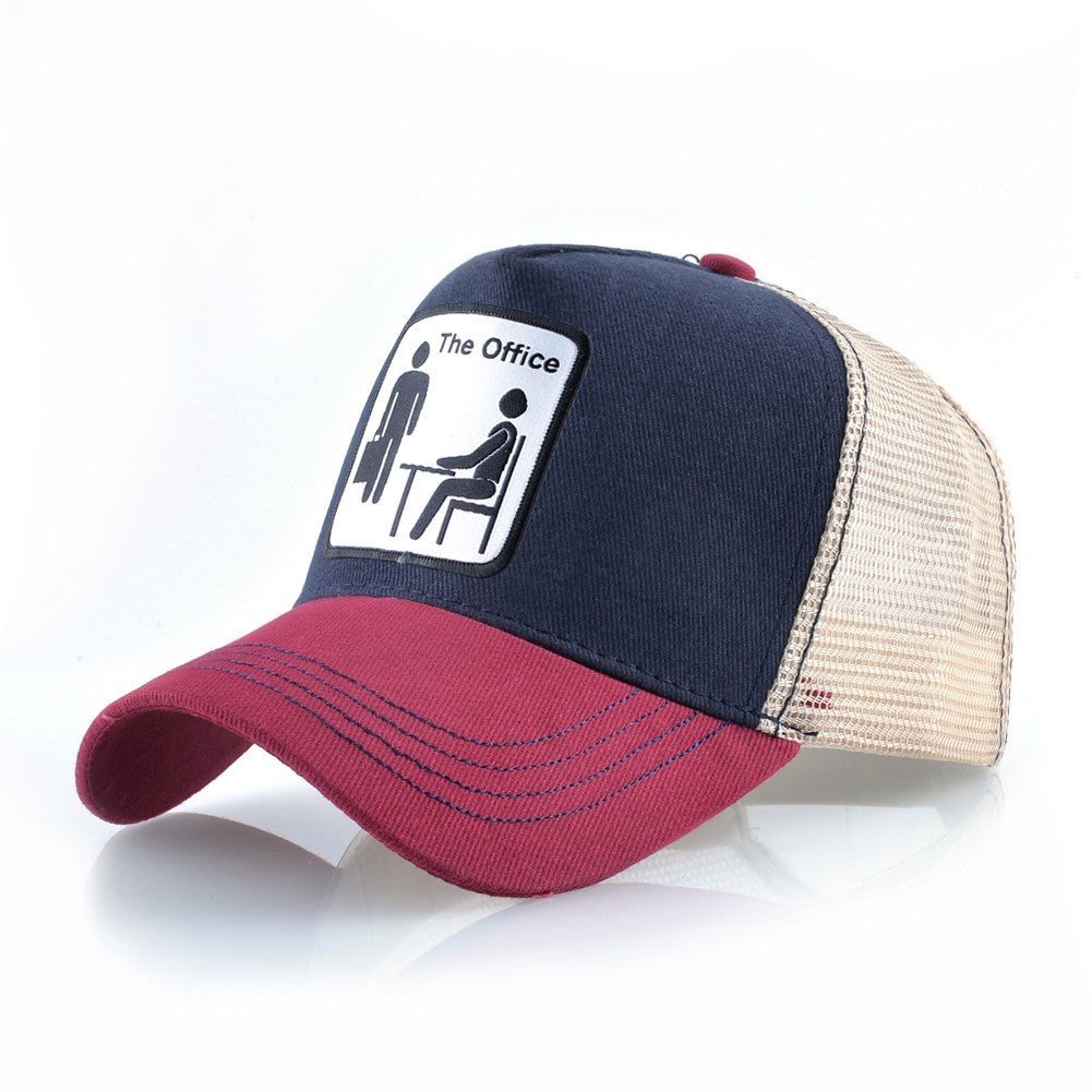 Trucker Caps Unisex Mesh Baseball Caps Men Women Outdoor Breathable Visor Hat Fashion Hip Hop Casquette The OFFICE Drake Bones