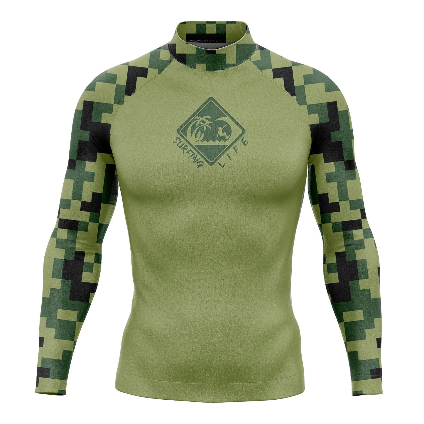 New Men's Long Sleeve Surfing Life Shirt Beach Sun Screen Surf Sweatshirt Rashguard UV Protection Swimwear UPF Gym Clothes