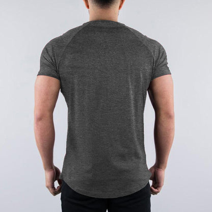Men's Summer Skinny Casual T-Shirt Short Sleeve Tee Male Gym Fitness Sport Cotton Tops Man Running Workouts Sweatshirt Clothing
