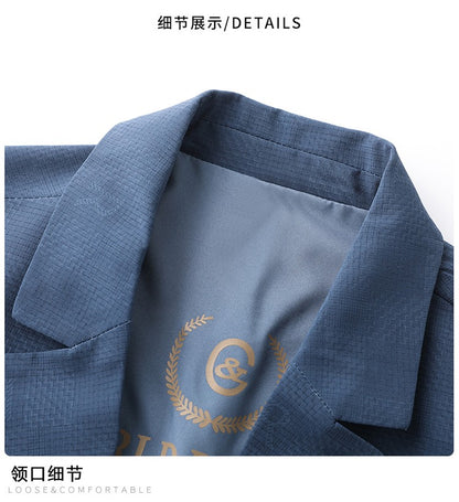 Large Size Thin Ice Silk Suit High Elastic Lightweight Breathable Casual Sun-Protective Smooth Light Luxury Jacket