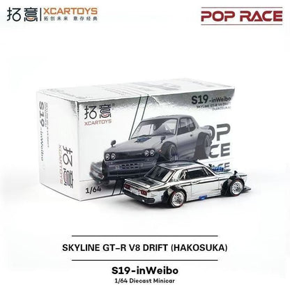 POP RACE 1/64 Porsche RWB Skyline GTR PANDEM DATSUN Mazda RX7 Toyota Coleção de Carros Miniatura de Liga Fundida em Vitrine