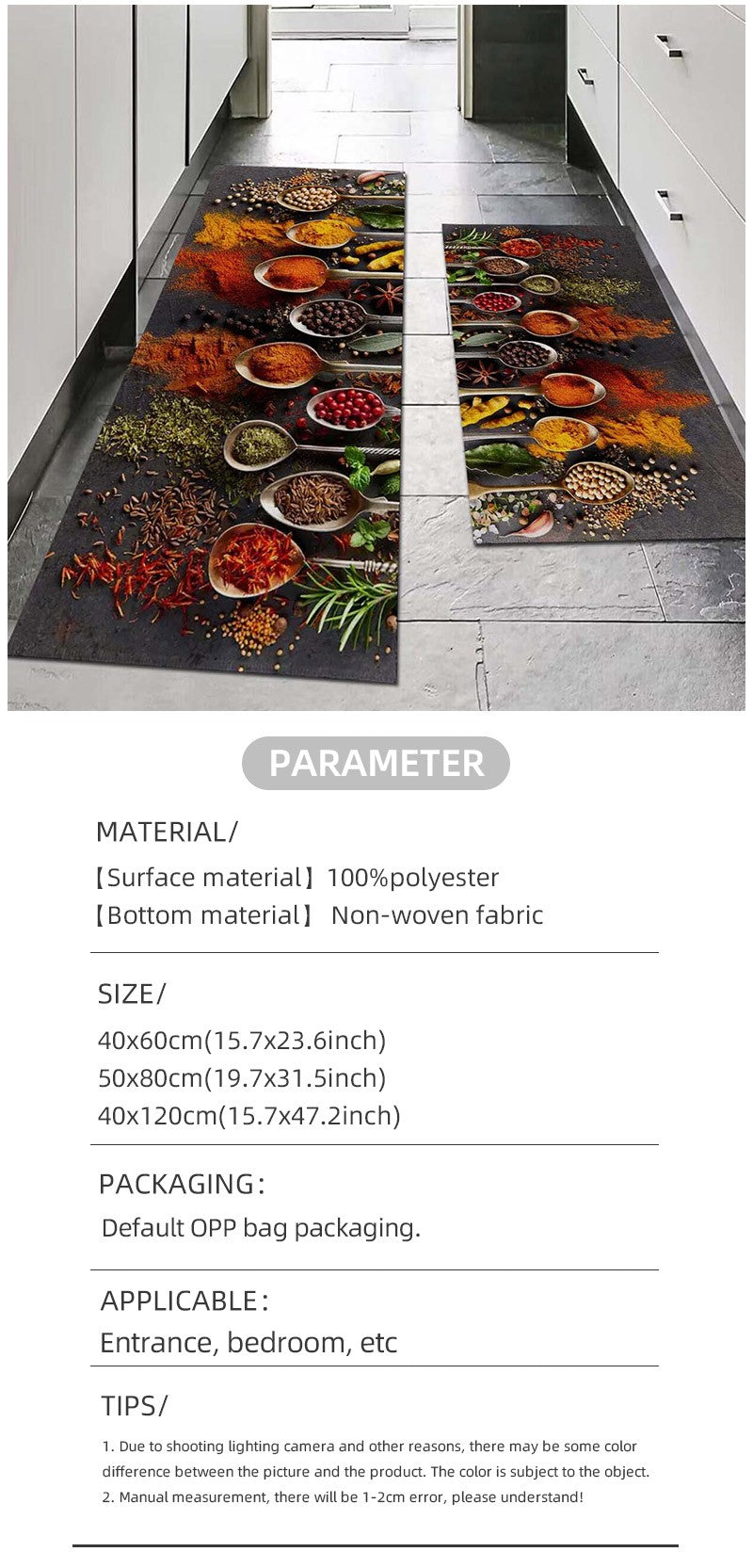 Modern Kitchen Mat Home Entrance Doormat Hallway Bedroom Living Room Decoration Floor Carpet Balcony Bathroom Anti-Slip Long Rug