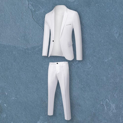 Blazer Pants Men Suit Korean Style Slim Fit Buttons Formal Suit Temperament Single breasted Spring Business Suit Pants