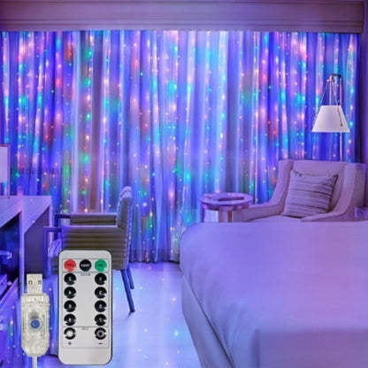 3/6m LED Curtain String Lights USB Festoon Remote Control Garland Fairy Lights Wedding Christmas Decoration for Home Bedroom