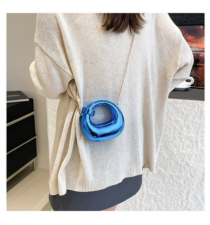 Fashion Crescent Mini Acrylic Chain Evening Bag for Women, Shoulder and Crossbody Bag