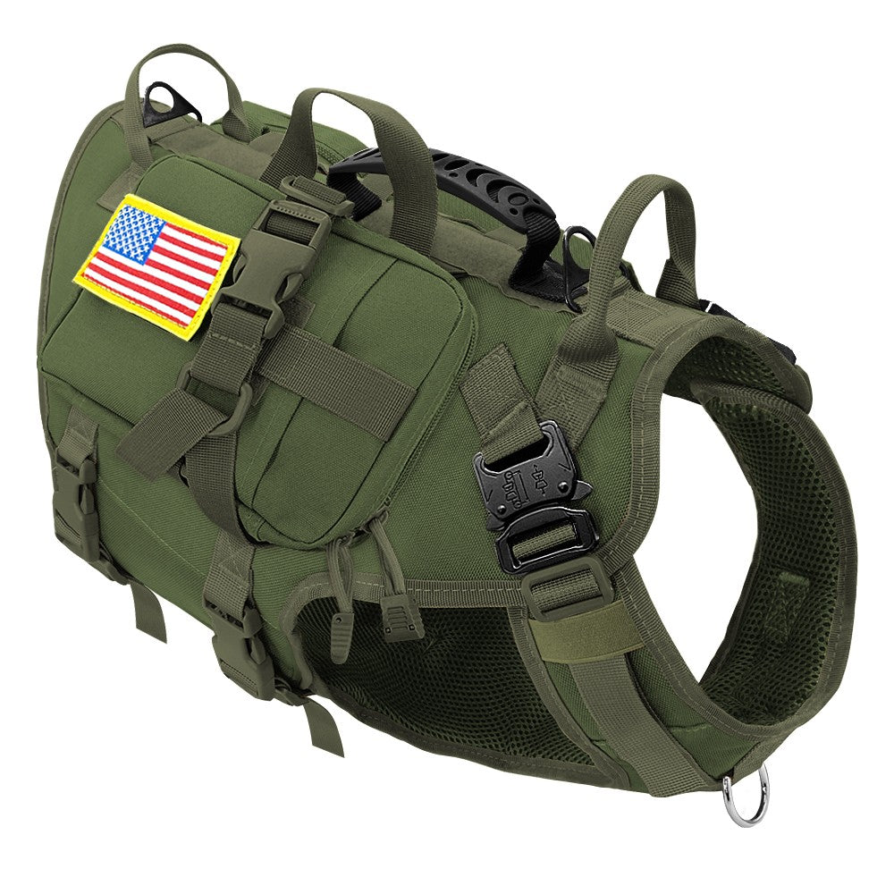 Colete Tático Militar para Cães, Sem Puxão, para Cães de Médio e Grande Porte, Treinamento, Caminhada, Colete Molle para Cães com Bolsos