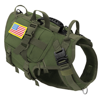 Colete Tático Militar para Cães, Sem Puxão, para Cães de Médio e Grande Porte, Treinamento, Caminhada, Colete Molle para Cães com Bolsos